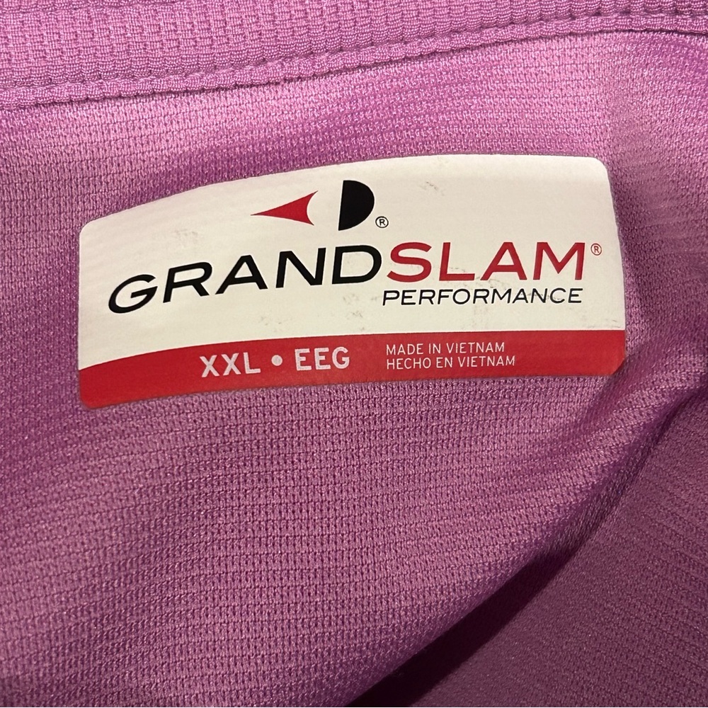 Grand Slam Performance Polo Shirt Men’s XXL Purple Golf Activewear Casual - Picture 7 of 7